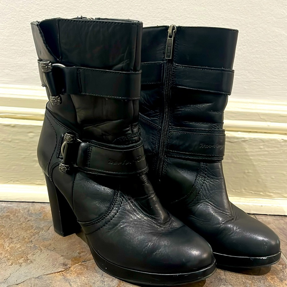 Harley Davidson women’s heeled boots black sz 5.5